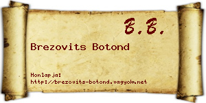 Brezovits Botond névjegykártya